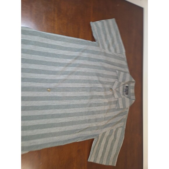 Mens Dress Shortsleeve Shirt Pants Set by Milano Moda Shirt XL Pants 38 Striped - Picture 4 of 11